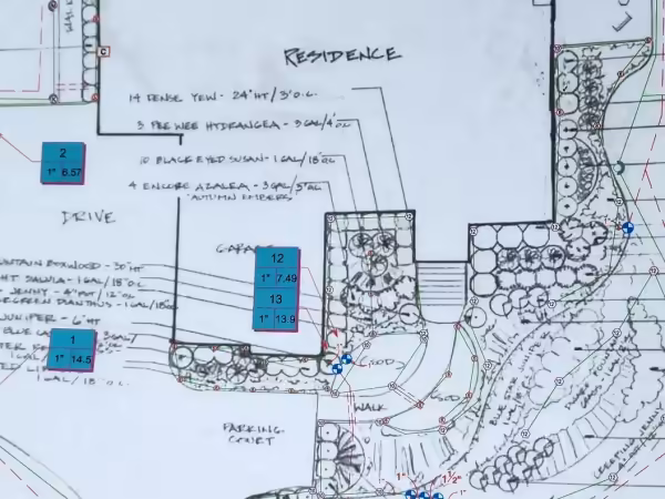 Detail of a Richardson site plan drawing for a residential property