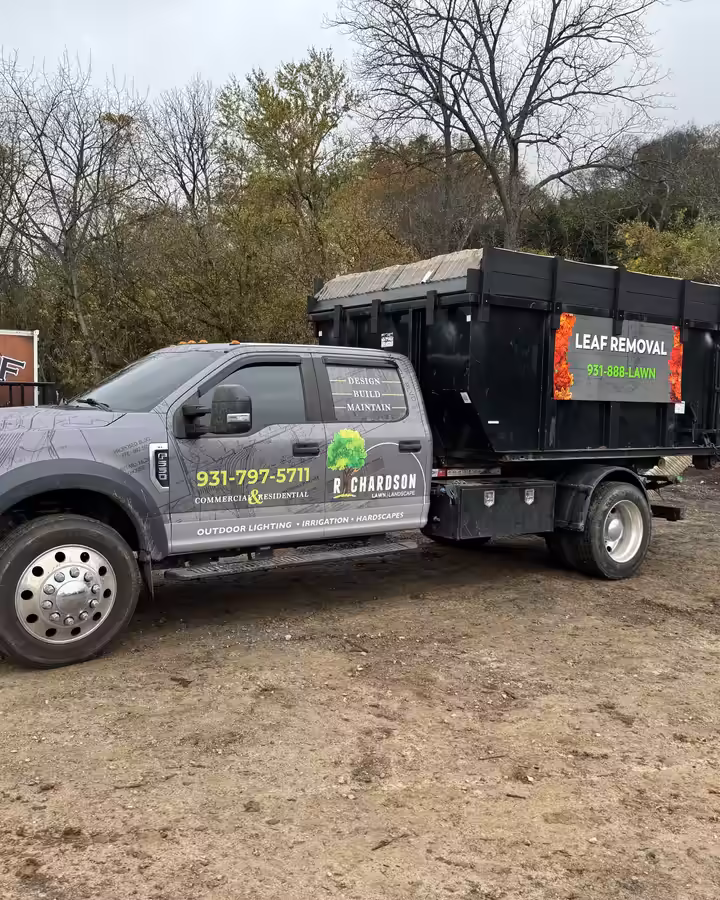 Richardson leaf-removal truck ready for a fall cleanup